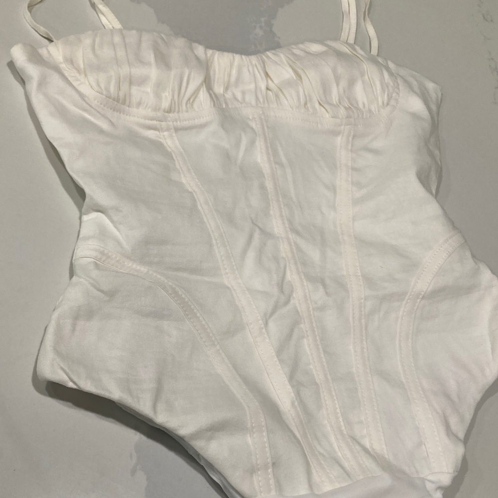 Elegant White Corset Bodysuit